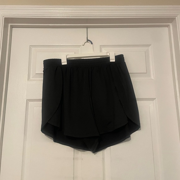 Black Athletic Style Soft Shorts with Flowy Fit - Picture 2 of 7